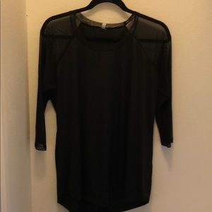 Raglan style baseball tee- sheer sleeves